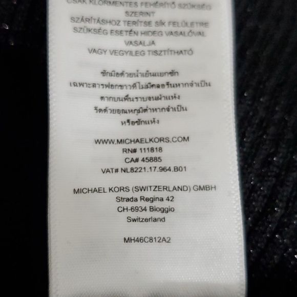 MIchael Kors Shimmering Black Cowl Neck Sweater Fringes Size Large EUC - Picture 9 of 9